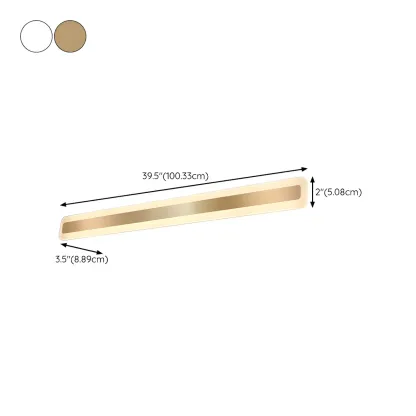 Nordic Gold Long Rectangle LED Wall Lamp for Modern Bathroom Image - 31