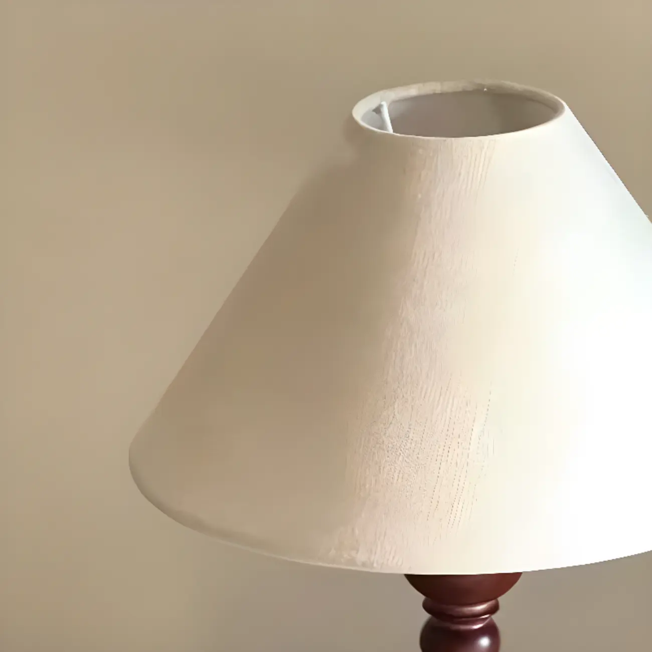Modern Walnut Table Lamp With Down Fabric Cone Shade For Residential Use Image - 9 | homeyfad