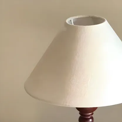 Modern Walnut Table Lamp With Down Fabric Cone Shade For Residential Use Image - 9