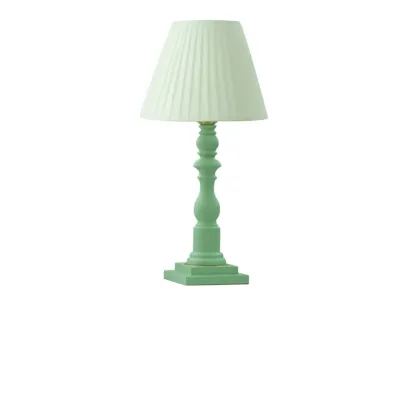 Simplistic Wood Base WIth Beige Fabric Pleated Shade For Residential Use Image - 2
