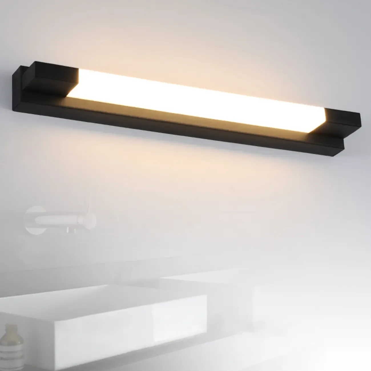 Modern Black LED Dimmable Vanity Light with Acrylic Shade for Mirror Headlight Image - 1