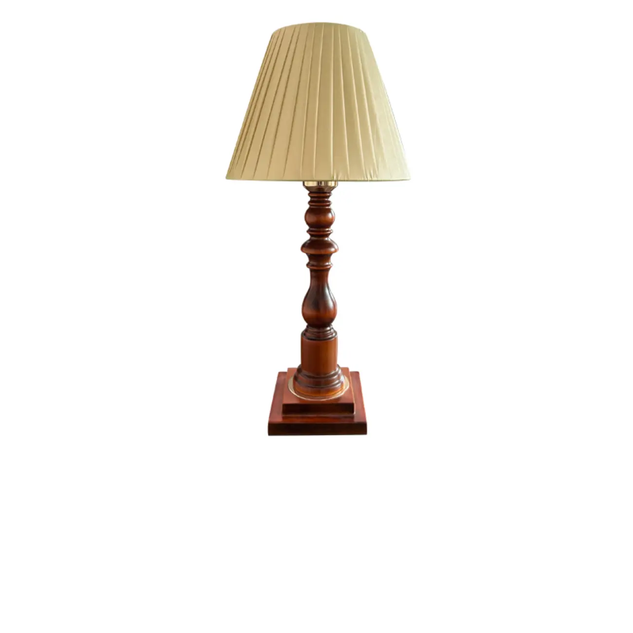 Simplistic Wood Base WIth Beige Fabric Pleated Shade For Residential Use Image - 3 | homeyfad