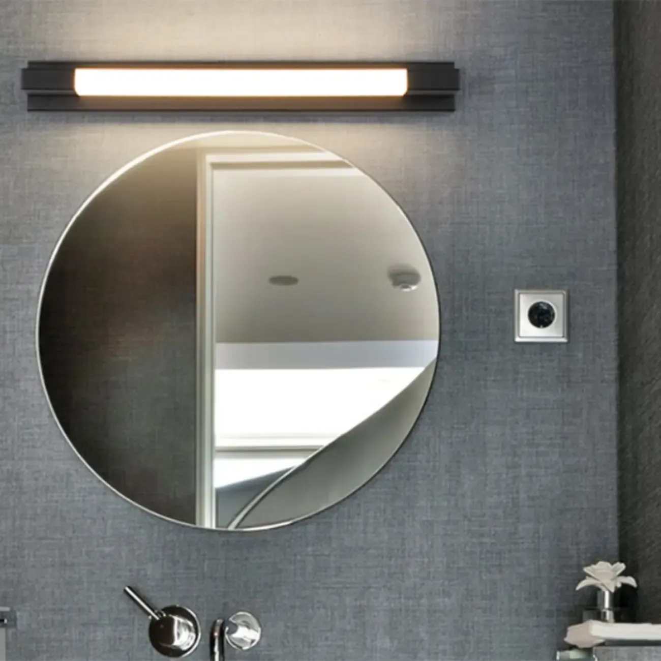 Modern Black LED Dimmable Vanity Light with Acrylic Shade for Mirror Headlight Image - 3