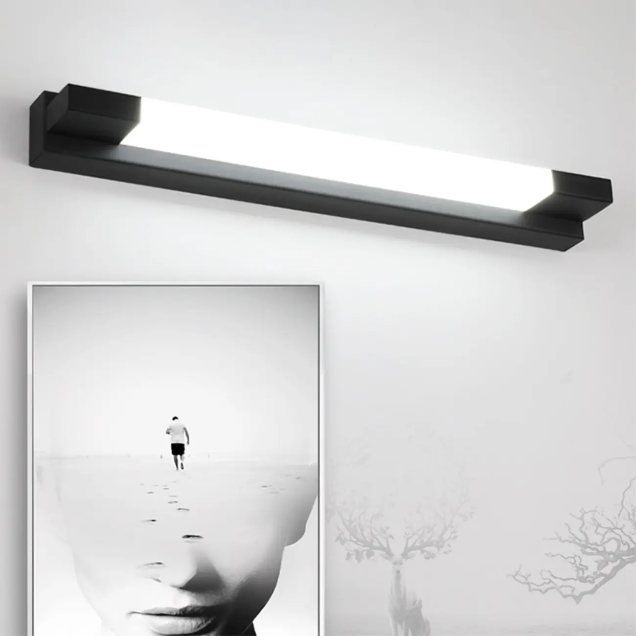 Modern Black LED Dimmable Vanity Light with Acrylic Shade for Mirror Headlight Image - 4 | homeyfad