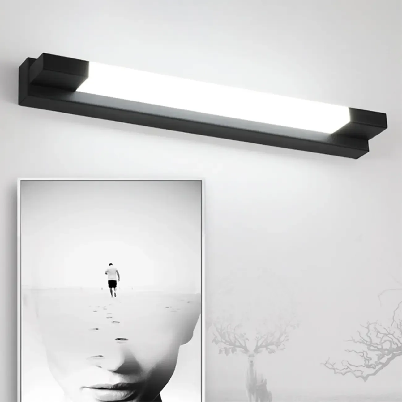 Modern Black LED Dimmable Vanity Light with Acrylic Shade for Mirror Headlight Image - 4