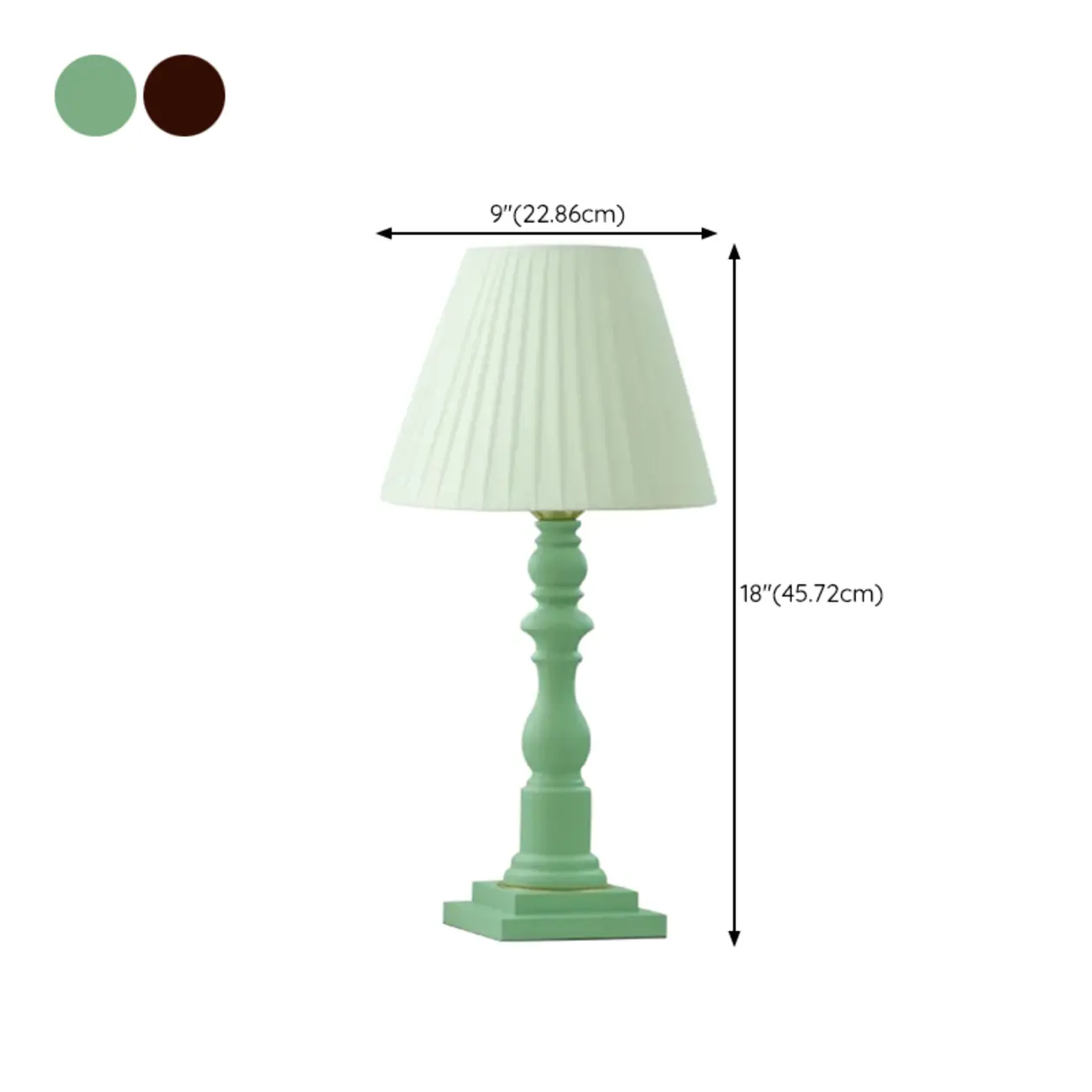 Elegant Wooden Base Fabric Table Lamp for Bedroom #size
