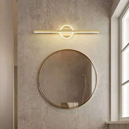 Minimalist Gold Linear LED Vanity Light for Bathroom Image - 4