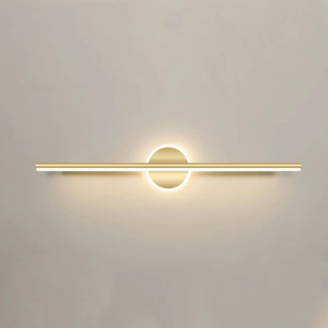 Minimalist Gold Linear LED Vanity Light for Bathroom Image - 20