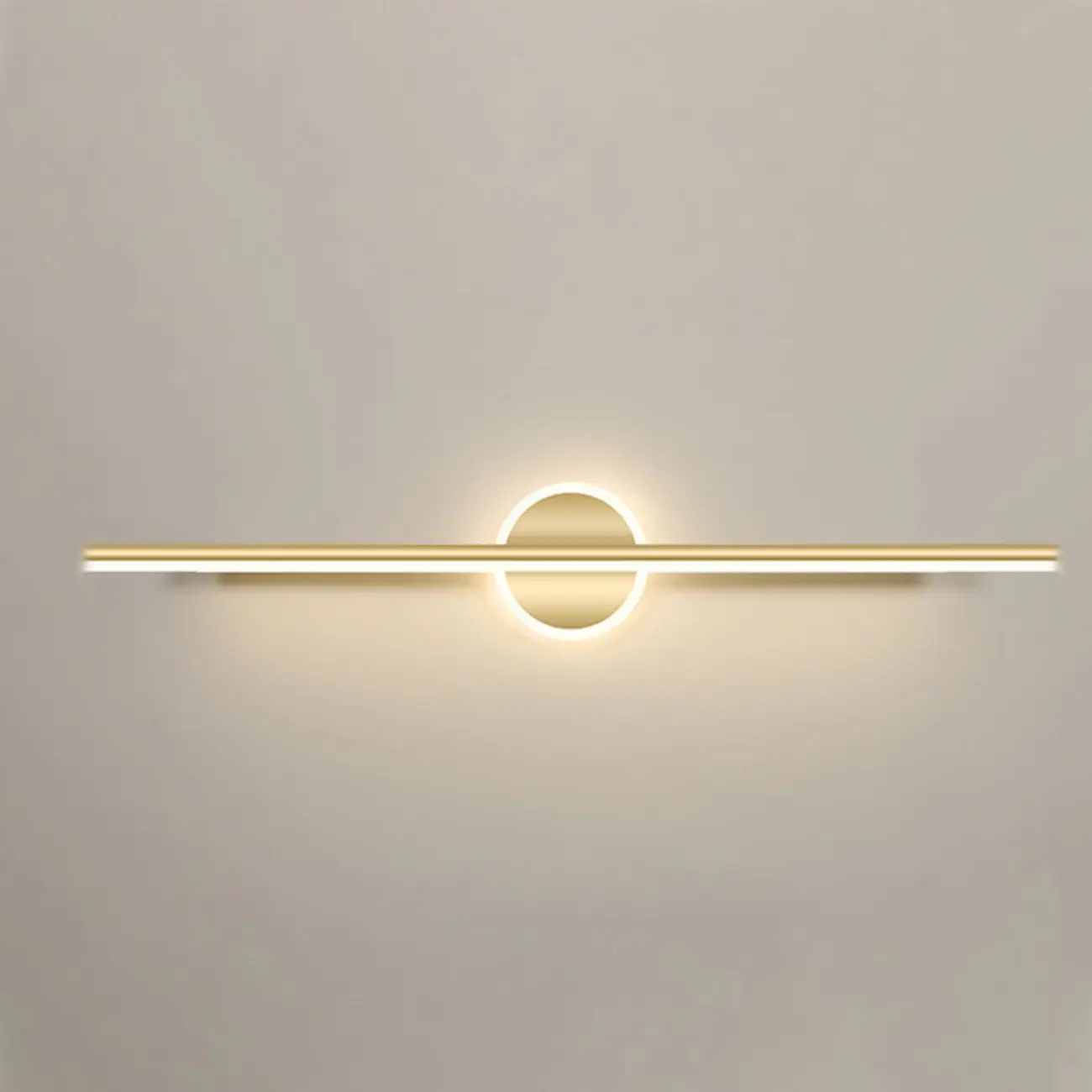 Minimalist Gold Linear LED Vanity Light for Bathroom Image - 23 | homeyfad