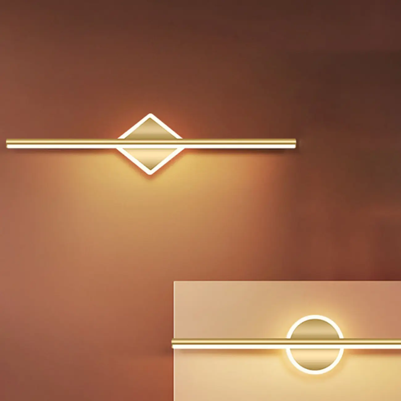 Minimalist Gold Linear LED Vanity Light for Bathroom Image - 27 | homeyfad