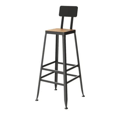 Industrial Solid Wood Bar Set with Metal Legs Image - 10