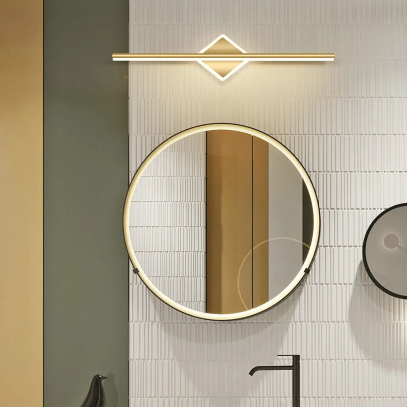 Minimalist Gold Linear LED Vanity Light for Bathroom Image - 28 | homeyfad