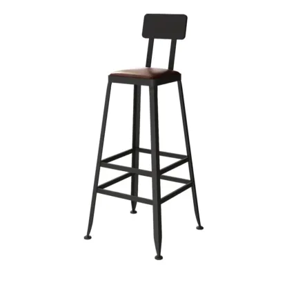 Industrial Solid Wood Bar Set with Metal Legs Image - 11