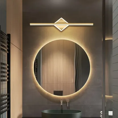 Minimalist Gold Linear LED Vanity Light for Bathroom Image - 29