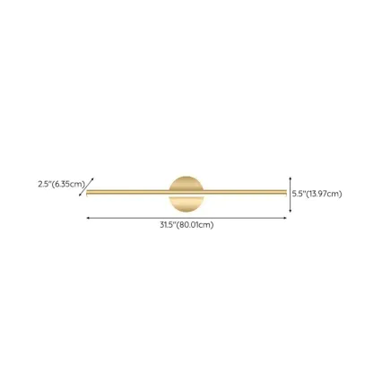 Minimalist Gold Linear LED Vanity Light for Bathroom Image - 36