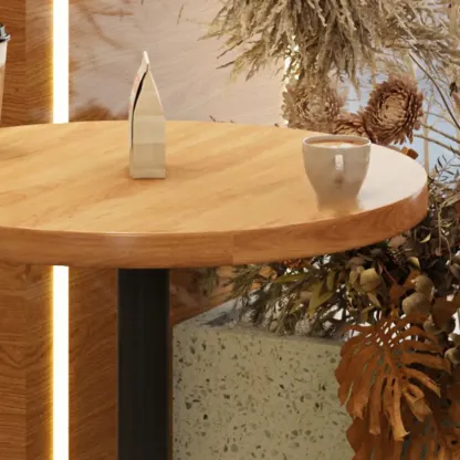 Cosmopolitan Light Wood Bar Set with Round Table Image - 4