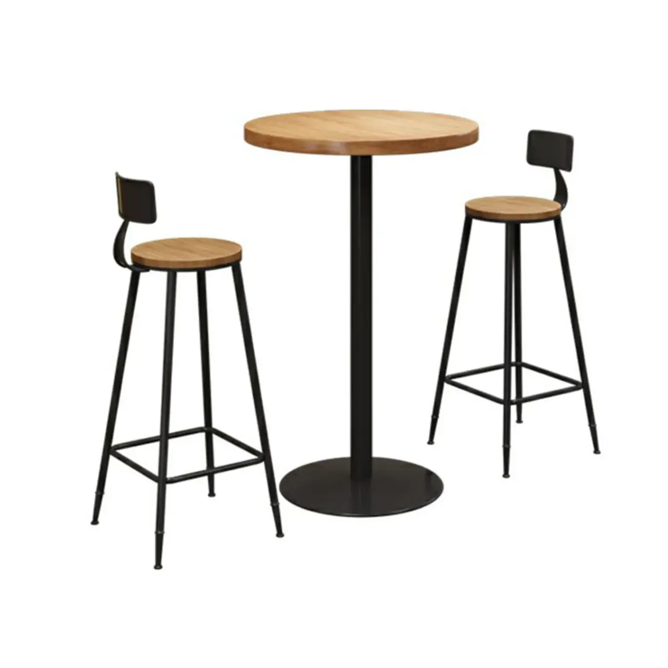 Cosmopolitan Light Wood Bar Set with Round Table Image - 9