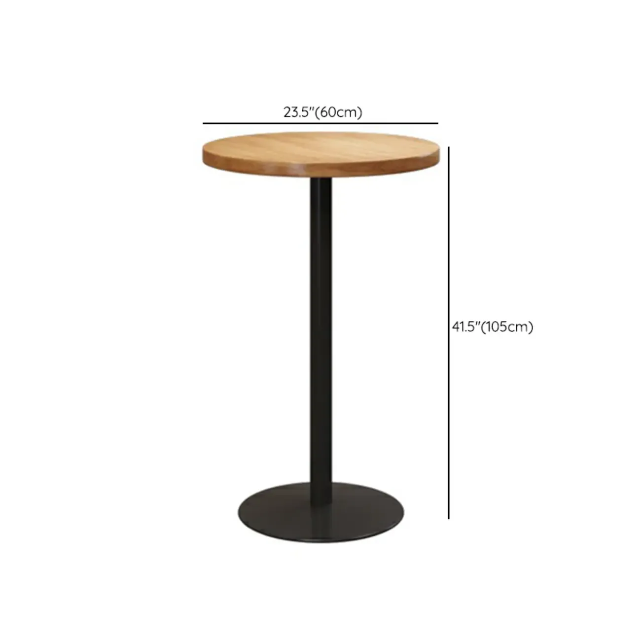 Cosmopolitan Light Wood Bar Set with Round Table #size