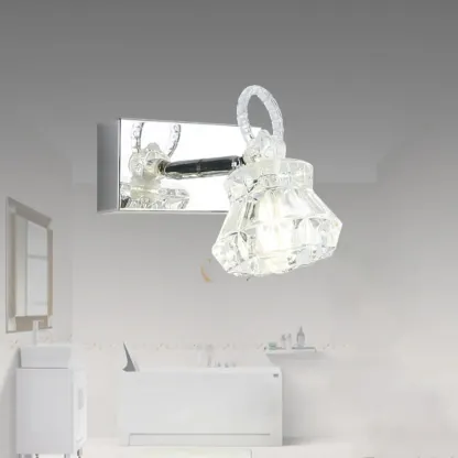 Luxury 3 Heads Silver Vanity Light with Clear Glass for Bathroom Image - 2