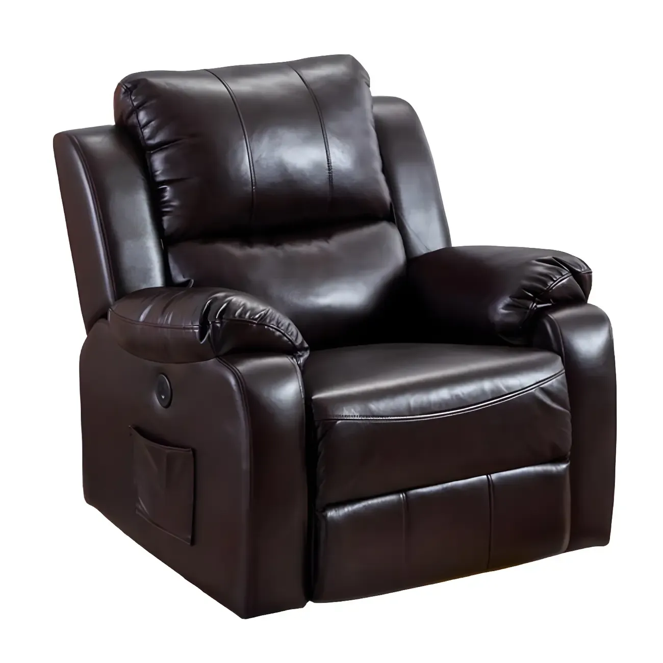 Manual Swivel Rocking Recliner Chair with Padded Armrests for Living Room Image - 10