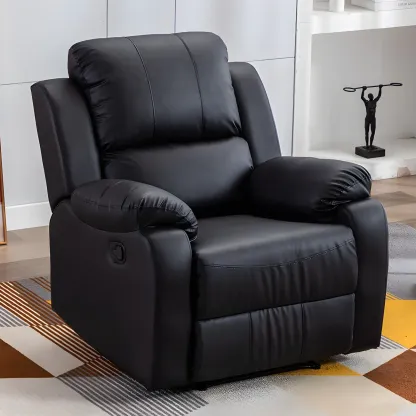 Manual Swivel Rocking Recliner Chair with Padded Armrests for Living Room Image - 15