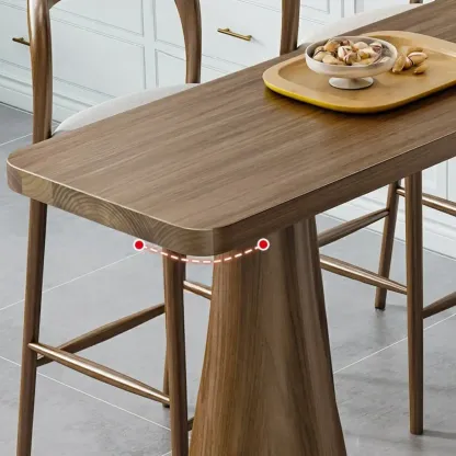 Modern Pine Wood Bar Set with Upholstered Chairs Image - 6