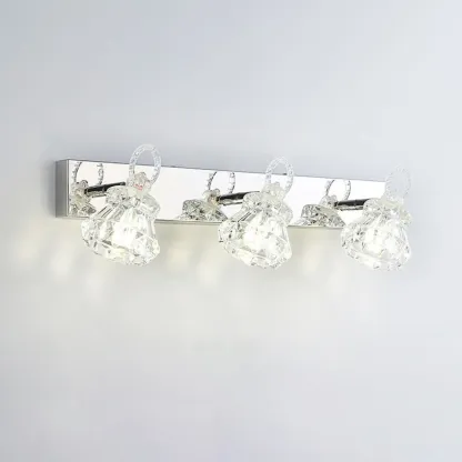 Luxury 3 Heads Silver Vanity Light with Clear Glass for Bathroom Image - 15