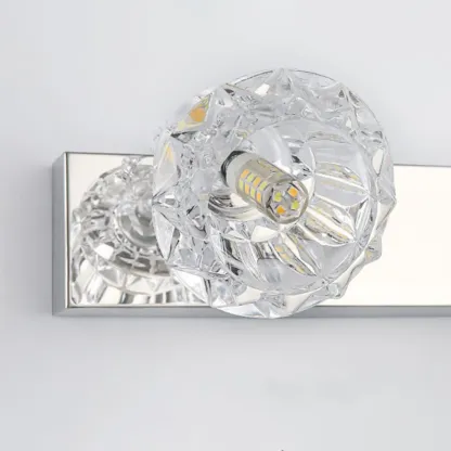 Luxury 3 Heads Silver Vanity Light with Clear Glass for Bathroom Image - 16