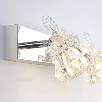 Luxury 3 Heads Silver Vanity Light with Clear Glass for Bathroom Image - 17