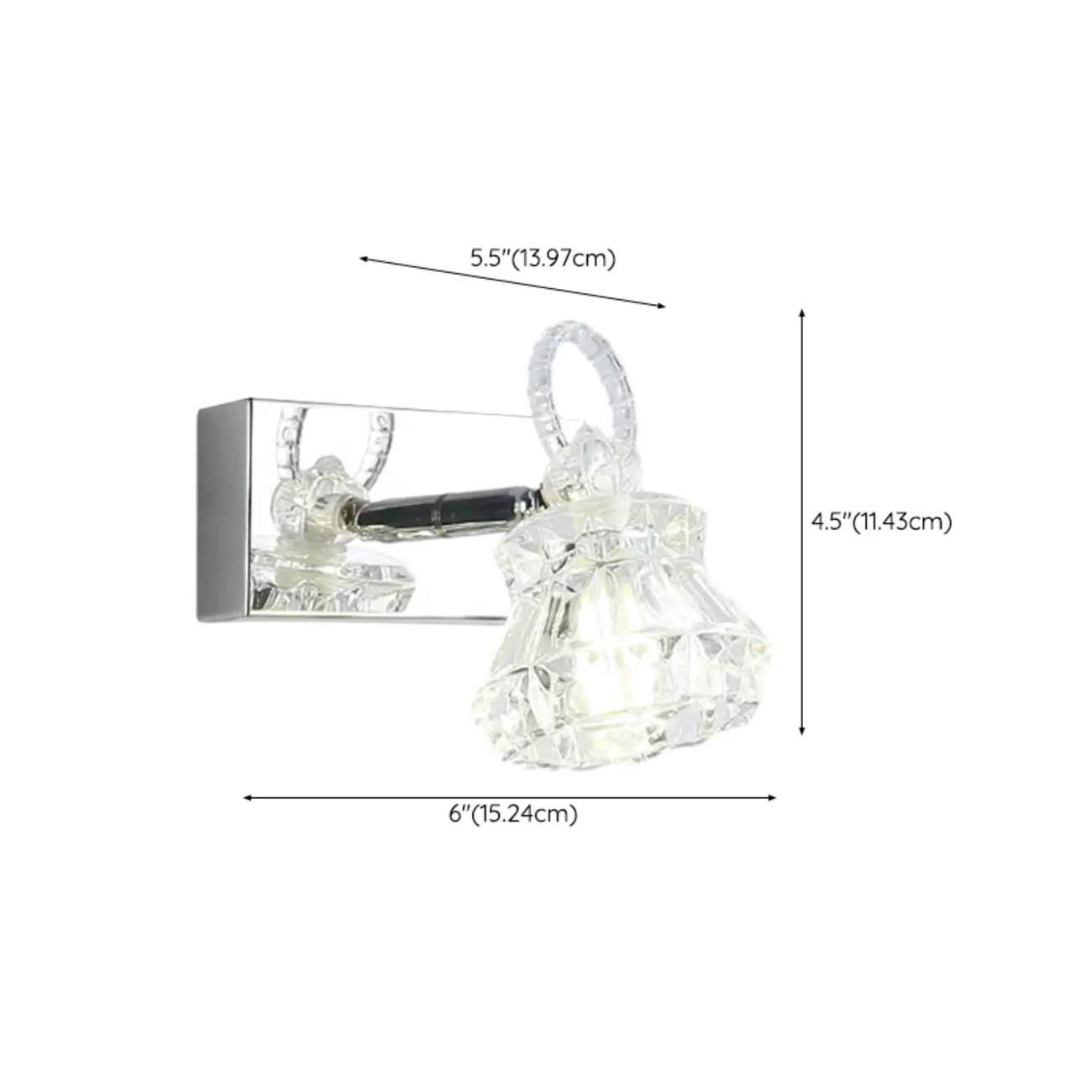 Luxury 3 Heads Silver Vanity Light with Clear Glass for Bathroom #size