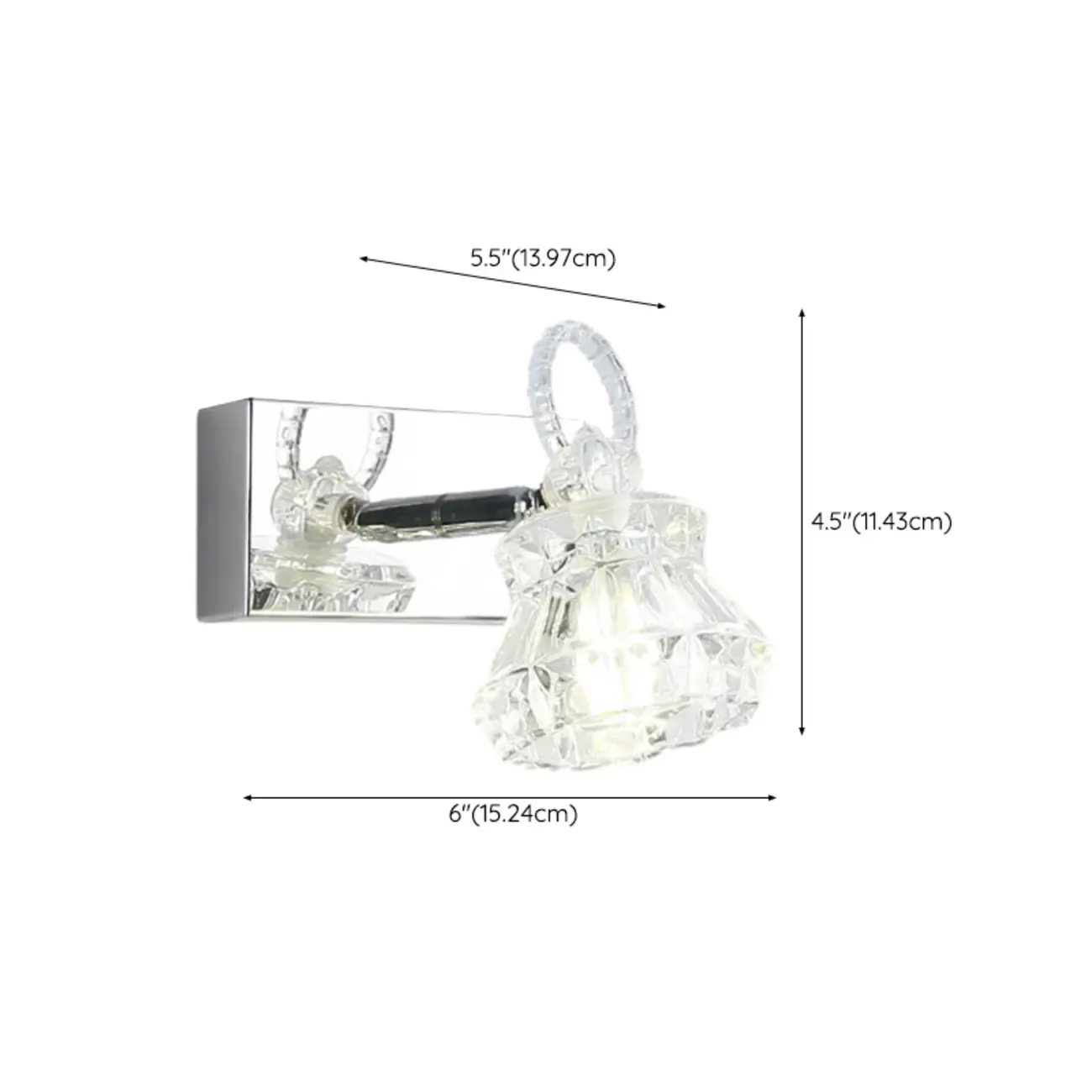 Luxury 3 Heads Silver Vanity Light with Clear Glass for Bathroom #size