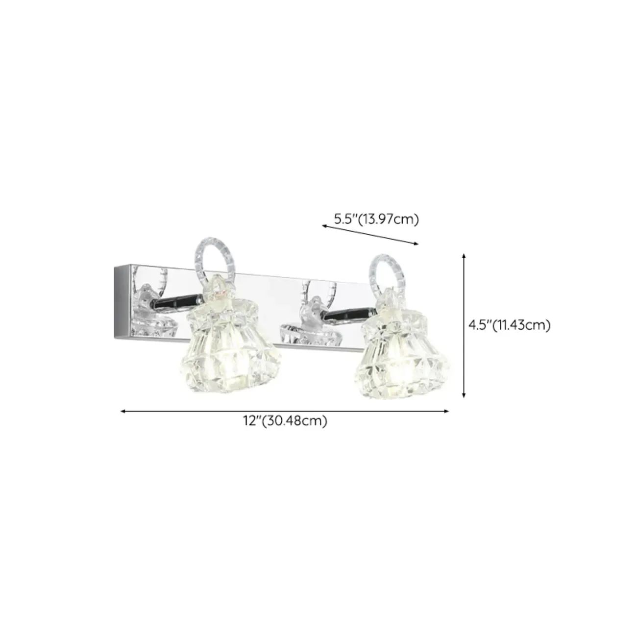 Luxury 3 Heads Silver Vanity Light with Clear Glass for Bathroom Image - 19