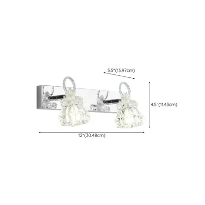 Luxury 3 Heads Silver Vanity Light with Clear Glass for Bathroom Image - 19
