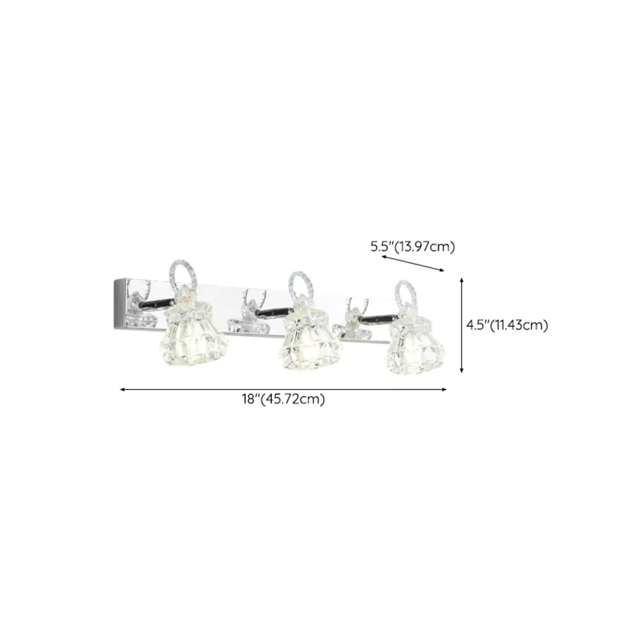 Luxury 3 Heads Silver Vanity Light with Clear Glass for Bathroom Image - 20 | homeyfad