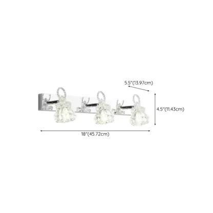 Luxury 3 Heads Silver Vanity Light with Clear Glass for Bathroom Image - 20