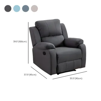 Manual Swivel Rocking Recliner Chair with Padded Armrests for Living Room Image - 25