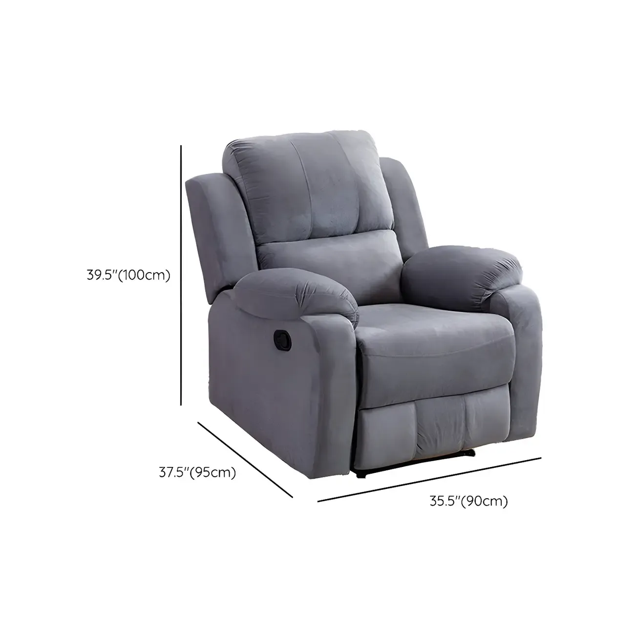 Manual Swivel Rocking Recliner Chair with Padded Armrests for Living Room Image - 26