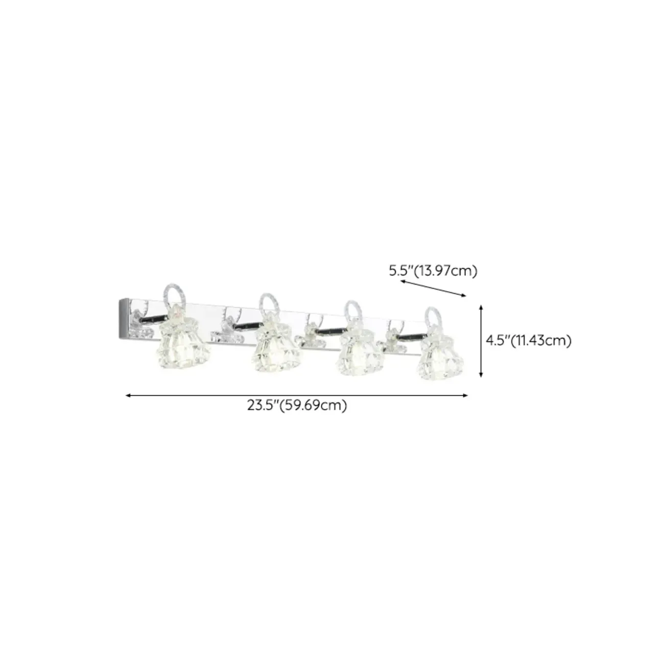 Luxury 3 Heads Silver Vanity Light with Clear Glass for Bathroom Image - 21