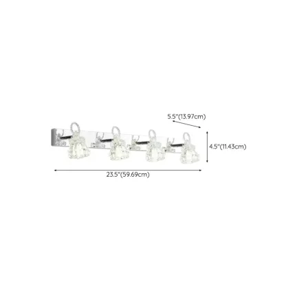 Luxury 3 Heads Silver Vanity Light with Clear Glass for Bathroom Image - 21