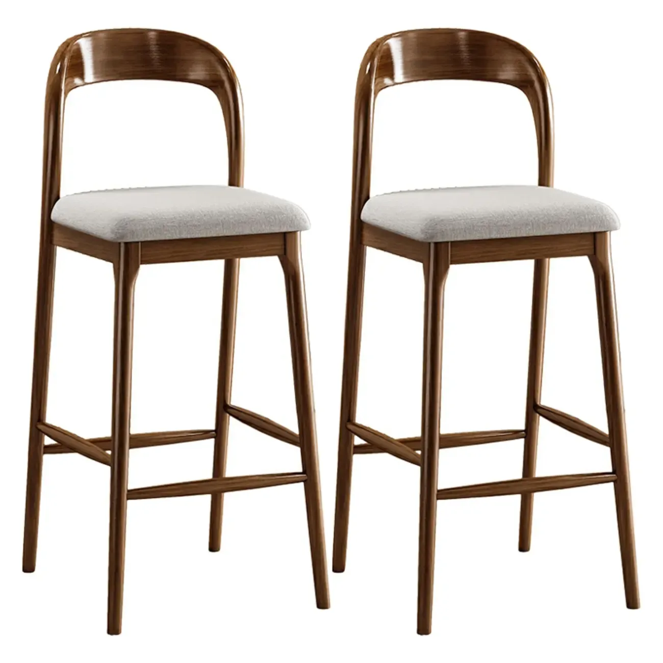 Modern Pine Wood Bar Set with Upholstered Chairs Image - 14