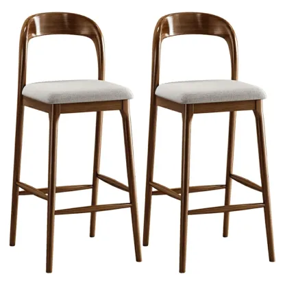 Modern Pine Wood Bar Set with Upholstered Chairs Image - 14