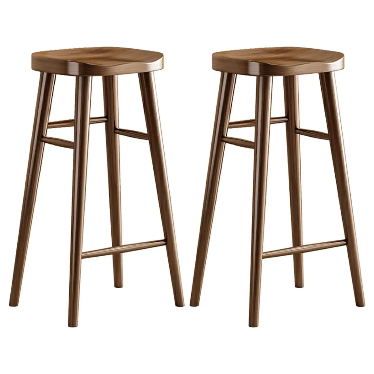 Modern Pine Wood Bar Set with Upholstered Chairs Image - 15