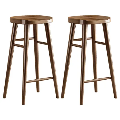 Modern Pine Wood Bar Set with Upholstered Chairs Image - 15