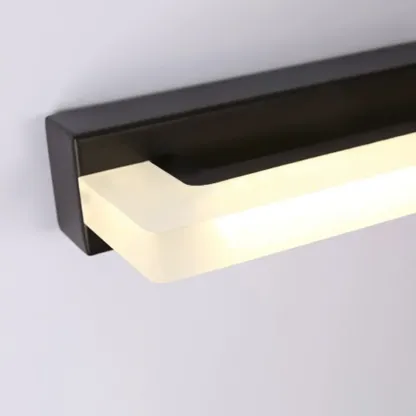 Modern Black Dimmable Acrylic LED Vanity Light with Metal Base for Bathroom Image - 8