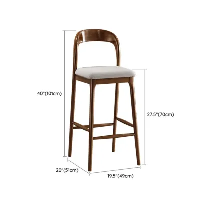 Modern Pine Wood Bar Set with Upholstered Chairs Image - 22