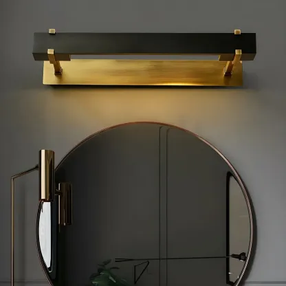 Black Metal Square Vanity Light  with Gold Bracket for Home Decor Image - 1