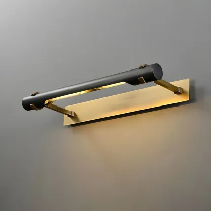 Black Metal Square Vanity Light  with Gold Bracket for Home Decor Image - 2