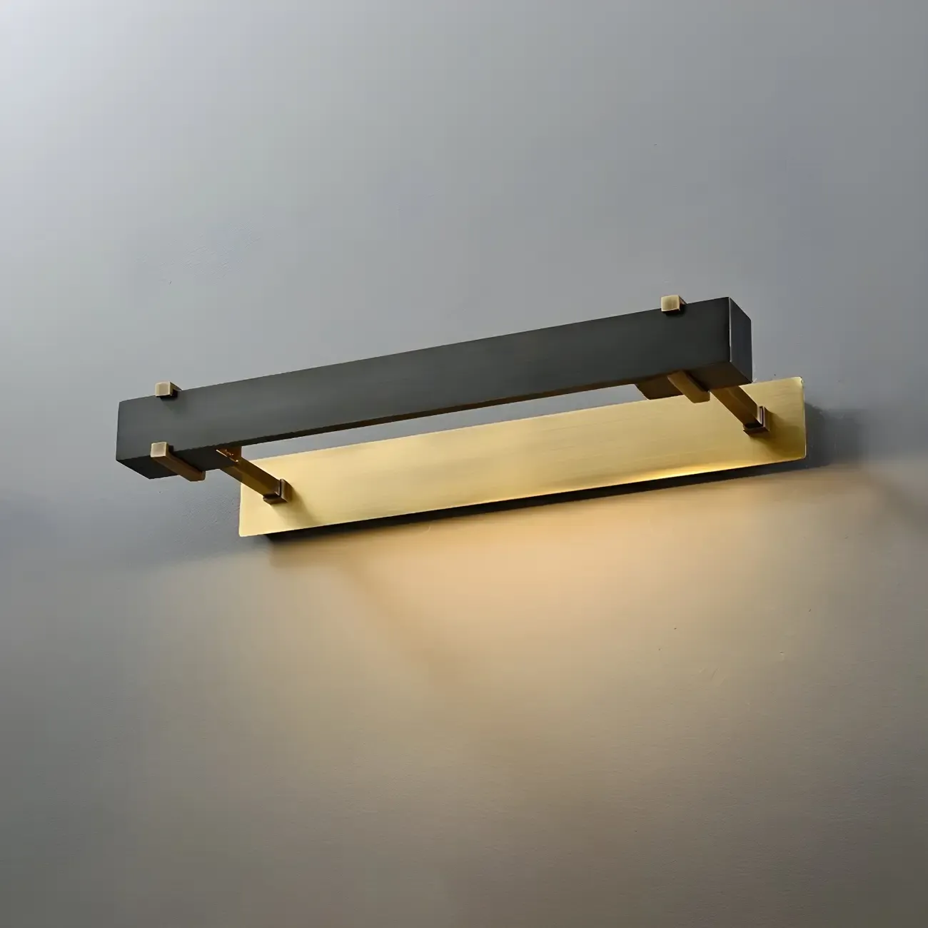 Black Metal Square Vanity Light with Gold Bracket for Home Decor Image - 3