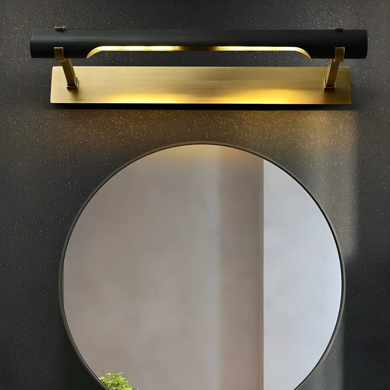 Black Metal Square Vanity Light with Gold Bracket for Home Decor Image - 4