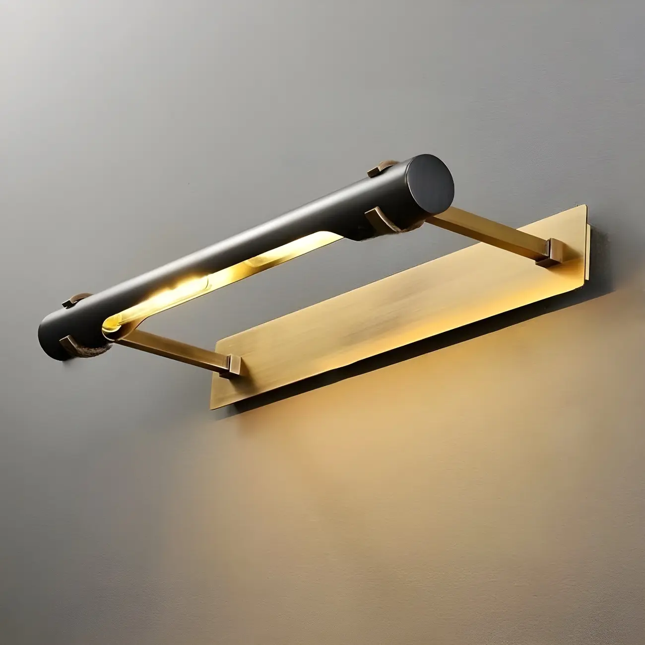 Black Metal Square Vanity Light  with Gold Bracket for Home Decor Image - 6 | homeyfad